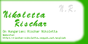 nikoletta rischar business card